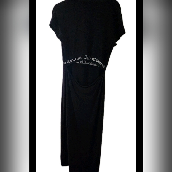 Juicy Couture Black Label Dress  in Black w Stretch Logo Waistband Size M - Picture 2 of 2
